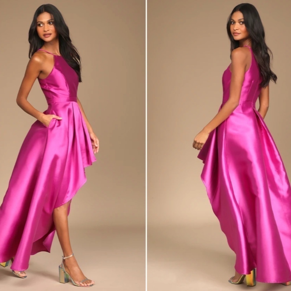 LULU's Prom Wedding Chic Special Event Elegant Sexy High Low Hem Dress